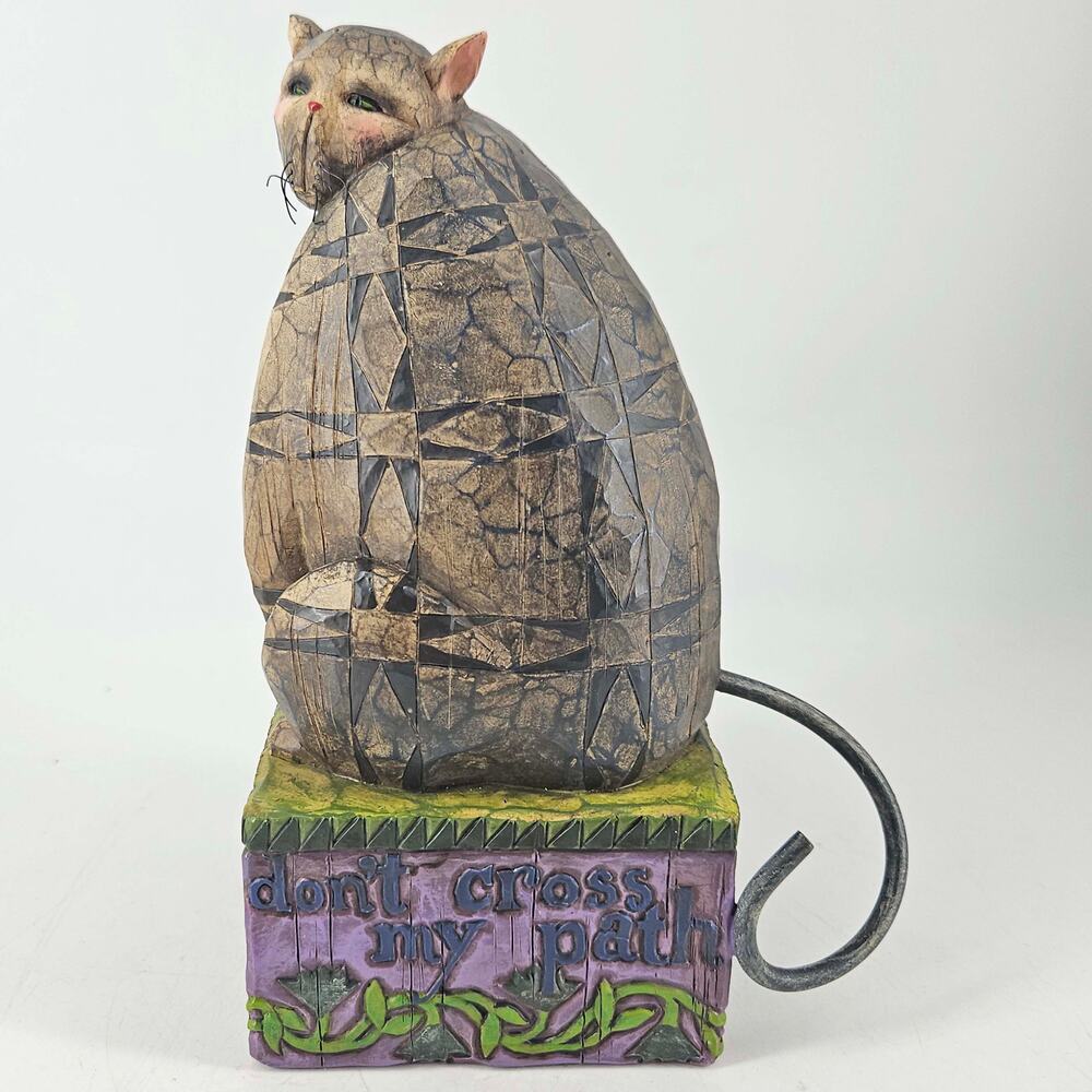 Vintage Jim Shore Heartwood Creek Don't Cross My Path Halloween cat figurine